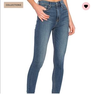 GRLFRND High-Rise Ankle Skinny Jeans in Medium Blue